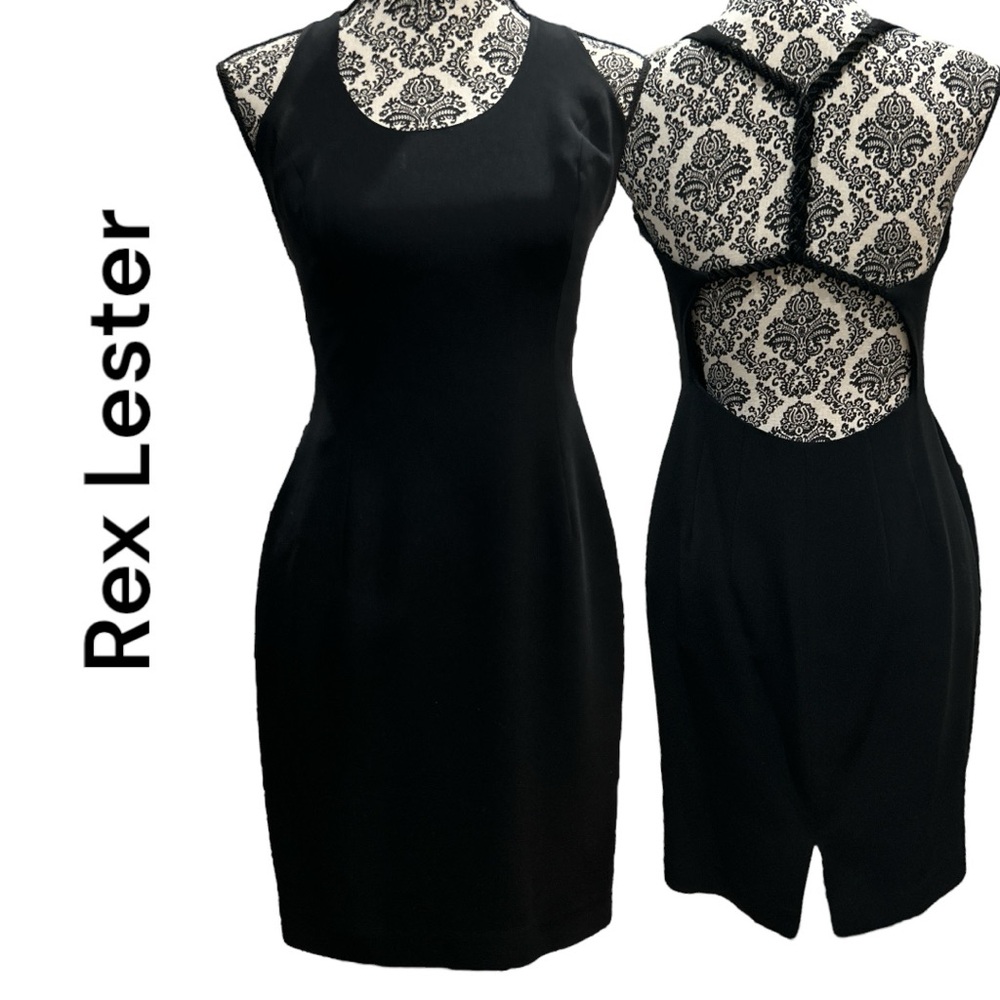 Andrea Pollizi for Rex Lester Solid Open Back Little Black Dress - Size‎ 8